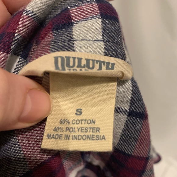 Duluth Flannel Shirt Navy and Maroon/Purple Plaid - Picture 10 of 10